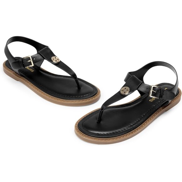 Dream Pairs Womens T-Strap Flat Thong Sandals Size 11 Adjustable Ankle Strap - Picture 3 of 13